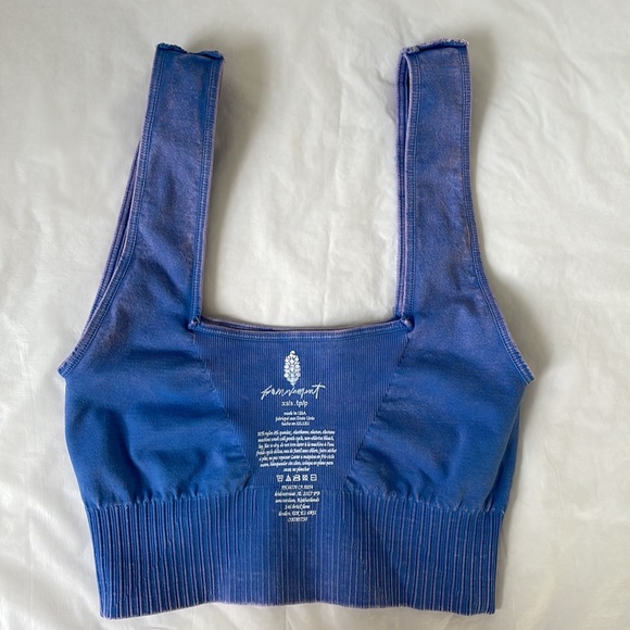 FREE PEOPLE Good Karma Square Neck Bra in Blue/Pink Size-XS/S NWOT - Picture 8 of 15